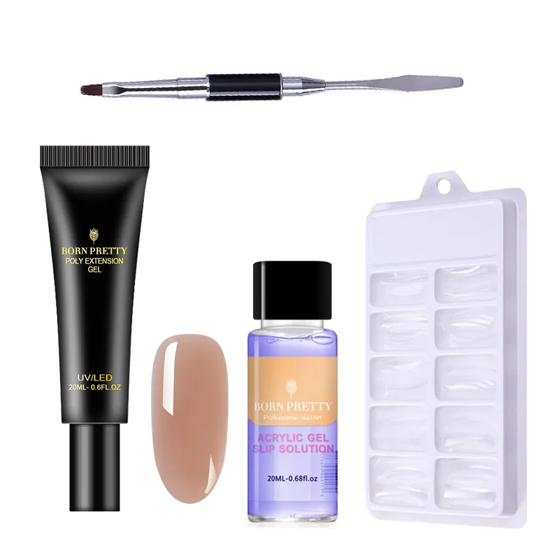 Set 5 От BORN PRETTY-4 шт./компл. розового, светло-бежевого цвета Quick Nail здания поли гель для ногтей комплект 20 мл желе строитель палец Удлинительный УФ-гель лак - Цвет: Set 5