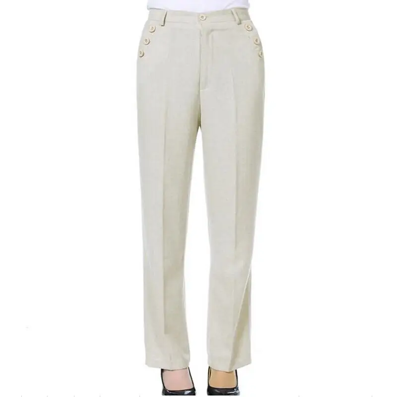 Новинка 2019 модные летние женские повседневные Прямые брюки с высокой талией