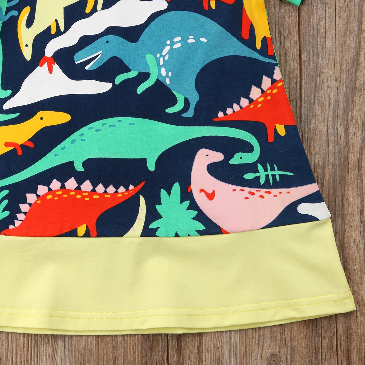 Летнее платье с рисунком динозавра для маленьких девочек Новая детская одежда От