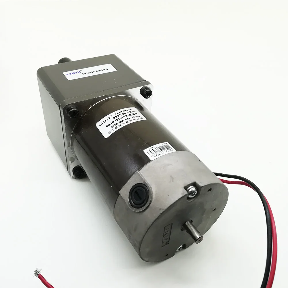 Высокое Качество Linix DC 24 в 80 Вт мотор-редуктор 85ZY24-80-B/90JB120G1538-BM 15 мм двойной вал постоянного магнита редуктор постоянного тока