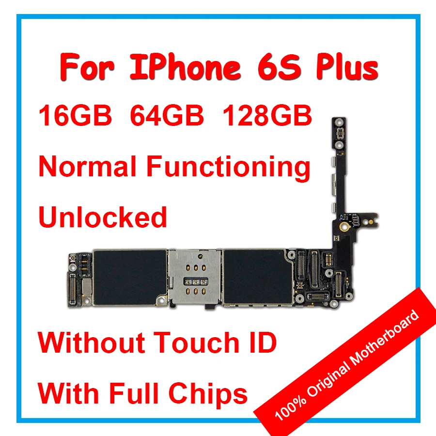 Материнская плата для iPhone 6SP 6S Plus 16 ГБ-32 Гб-64 Гб-128 ГБ, разблокировка, материнская плата с чипами, логическая плата IOS для ремонта, замена