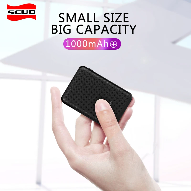 Scud mini LED 10000mAh led digital display power bank for xiaomi powerbank slim external battery small bateria |
