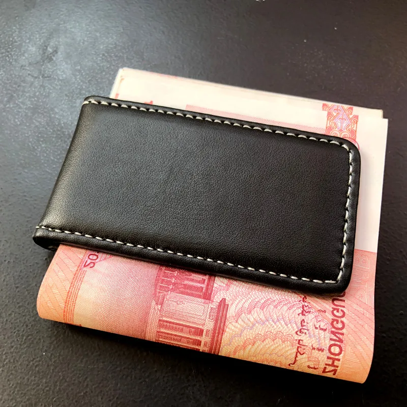 QOONG, 3 цвета, зажим для денег, кошелек, тонкий, сильный, магнит, зажим для денег, из искусственной кожи коровы, карманный зажим, кредитная карта, денежный чехол, держатель