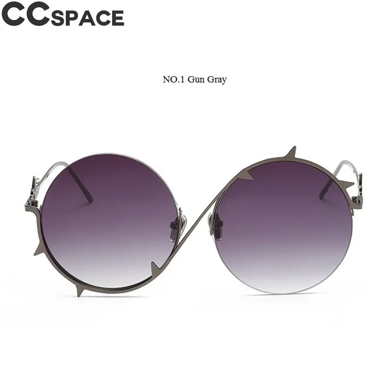 Уникальный с шипами рамка солнцезащитные очки круглый металлический каркас UV400