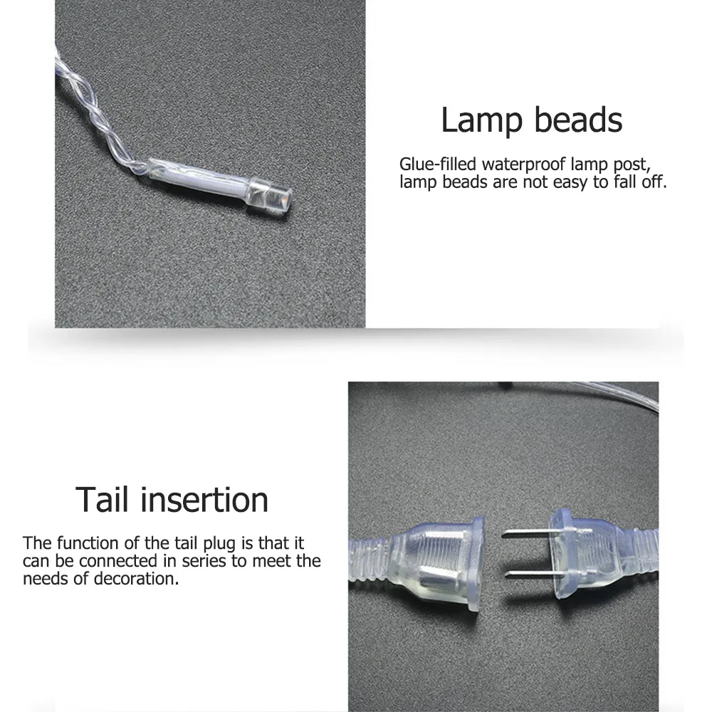 8 режимов ПВХ оконная занавеска светодиодная гирлянда 3х2 м/3х1 м наружное