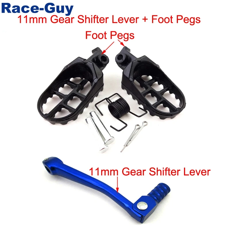 Алюминиевый 11 мм складной рычаг переключения передач + Подножка для 50cc 70cc 90cc 110cc