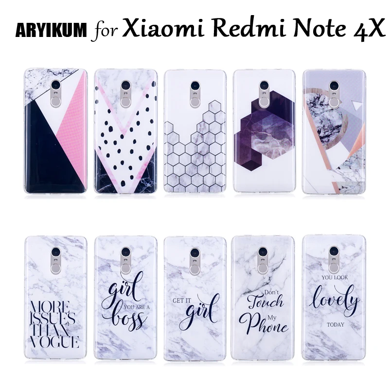 ARYIKUM For Xiaomi Redmi Note 4X Pro 3gb 32gb 4gb 64gb Note4X Case TPU Silicon Marble Phone Cover Xiami Xiomi 4 X |