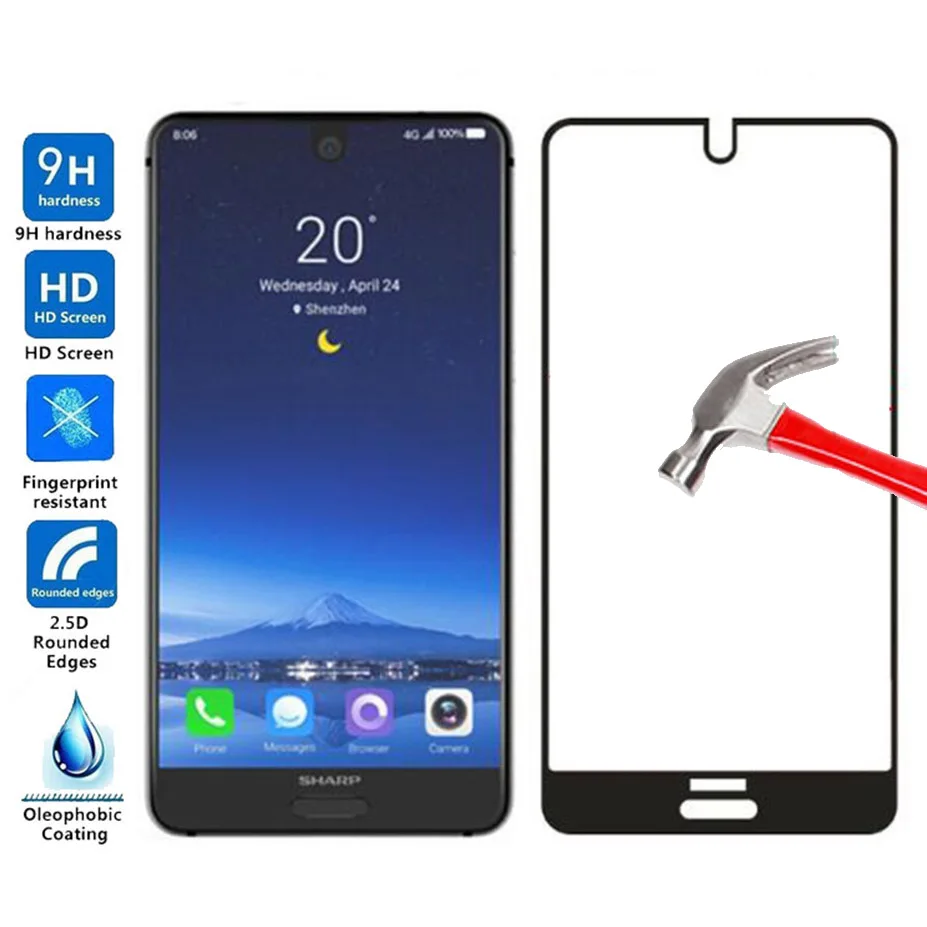 9H 2.5D полное покрытие закаленное стекло для Sharp Aquos S2 Защитная пленка экрана Стекло
