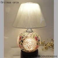 Chinese classical hollow ceramic table lamp bedroom bedside lamp American Pastoral Antique Painted desk lamp free shipping