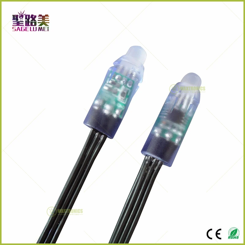 100 шт. DC5V/DC12V черный провод WS2811 IC 12mmRGB светодиодный модуль шнура супер яркий светодиодный светильник пикселей цифровой полноцветный водонепроницаемый IP68