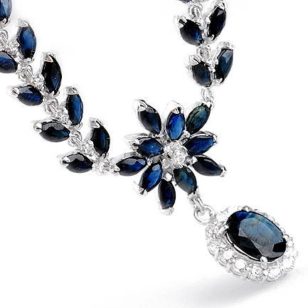 Женские Ювелирные изделия 925 стерлинговый Серебряный Натуральный сапфировый