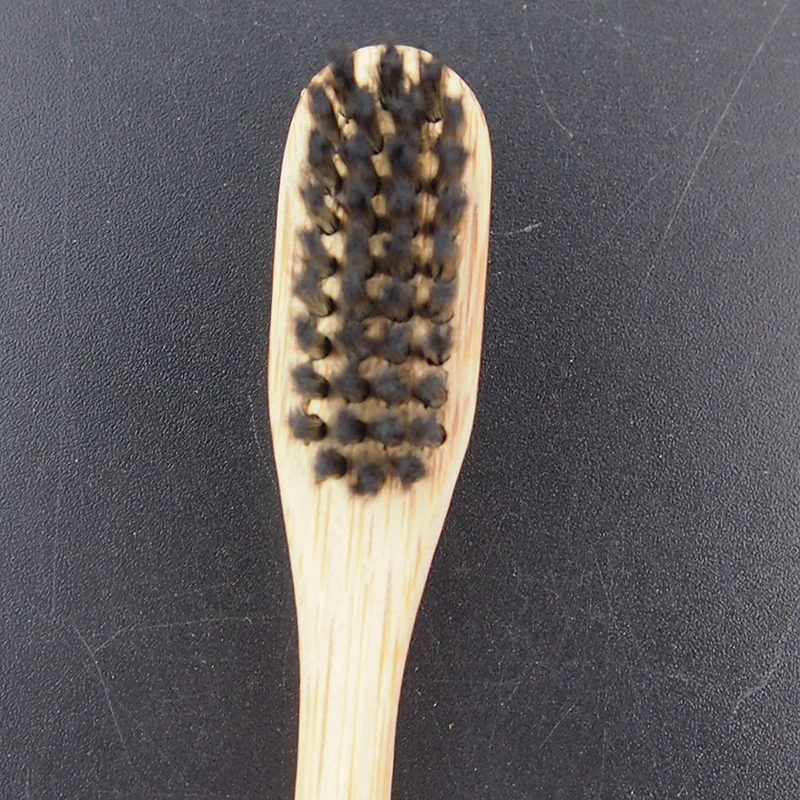 Зубная щетка DR.PERFECT 12 шт. с черной столешницей бамбуковой белой щетиной мягкой