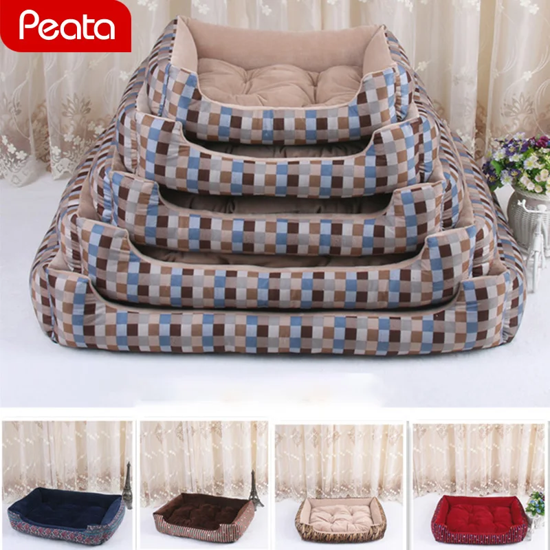 Dog Bed Waterproof Warm Corduroy Padded Dogs Cats House for Large Washable Pet Mat Soft Sofa Kennel Small V1 | Дом и сад