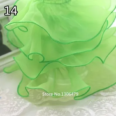 3 ярдов 14 цветов DIY аксессуары для одежды 9 см раза шифон пряжа кружева Сетчатая кружевная отделка Марли аксессуары с оборками RS2144 - Цвет: 14 green