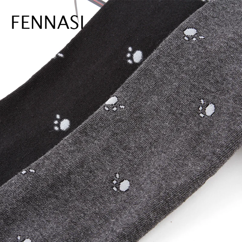 Женские леггинсы с высокой талией FENNASI теплые хлопковые принтом медведя и лапы на