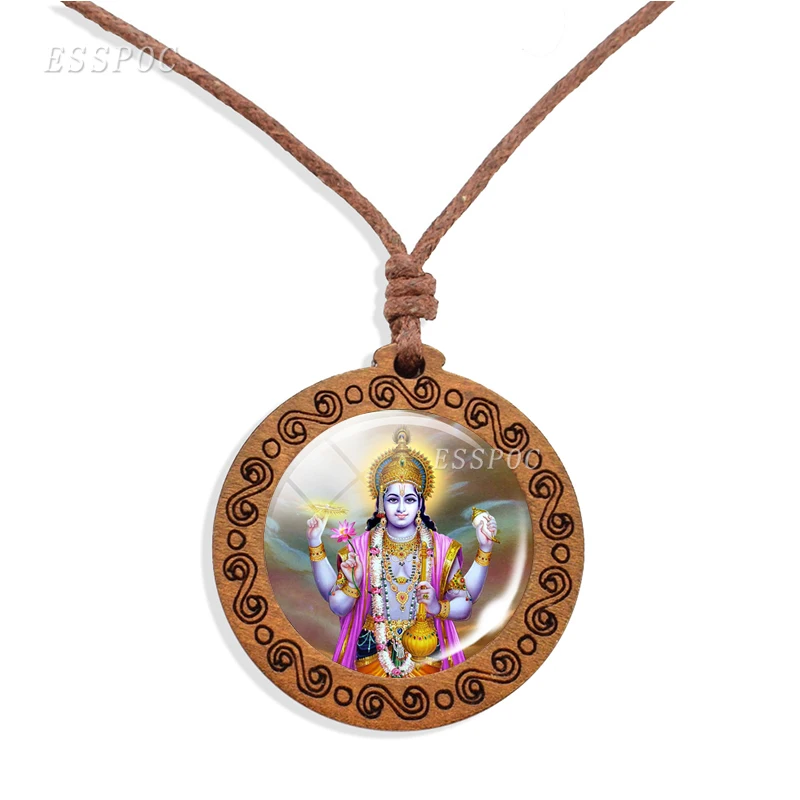 Деревянное ожерелье Lakshmi подвеска Будды индийский буддизм плетеные украшения
