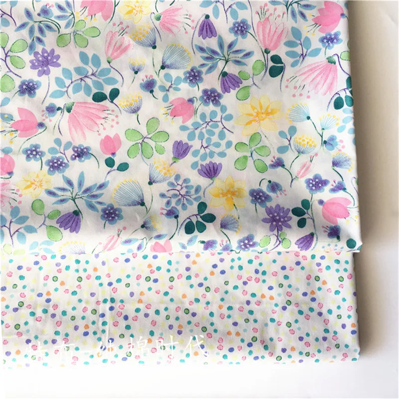 50x160cm Cotton Twill Fabric DIY Craft Material Print Pink Purple Flower TB8717 D | Дом и сад