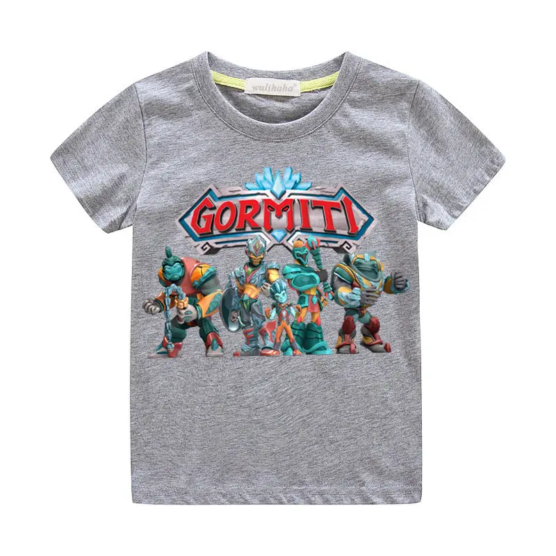 Игровые Майки с героями мультфильмов; костюм для мальчиков и девочек; летние футболки с короткими рукавами; детская одежда; футболки с короткими рукавами; топы; ZA005 - Цвет: Grey T-shirts