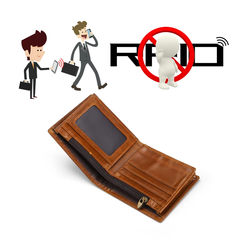 GFLV бренд RFID классический короткий кошелек мужской из натуральной кожи защитный