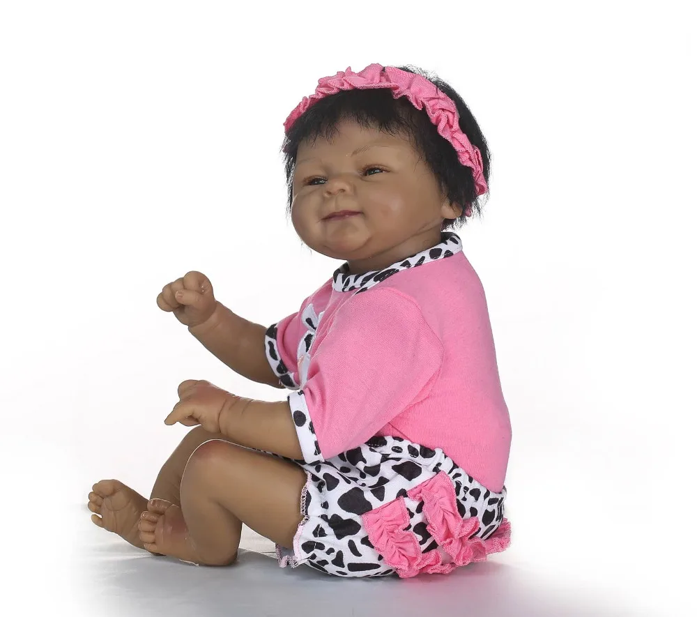 NPK 18 Inch Indian Style Vinyl Silicone Reborn Baby Doll Birthday Gift Bebe Boneca Black Skin Girl Toy Educational Dolls | Игрушки и