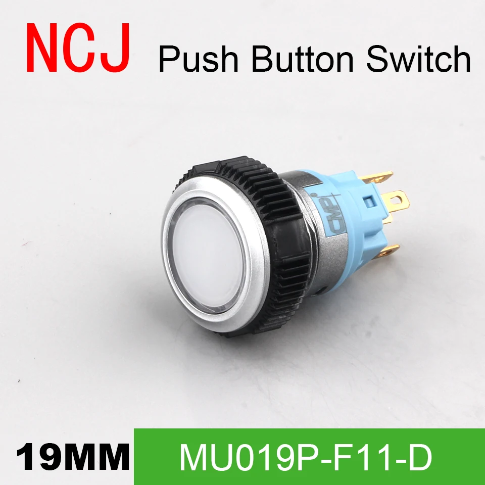 NCJ 19 мм PC кнопочный переключатель IP67 поддерживаемый Попеременный и Мгновенный со