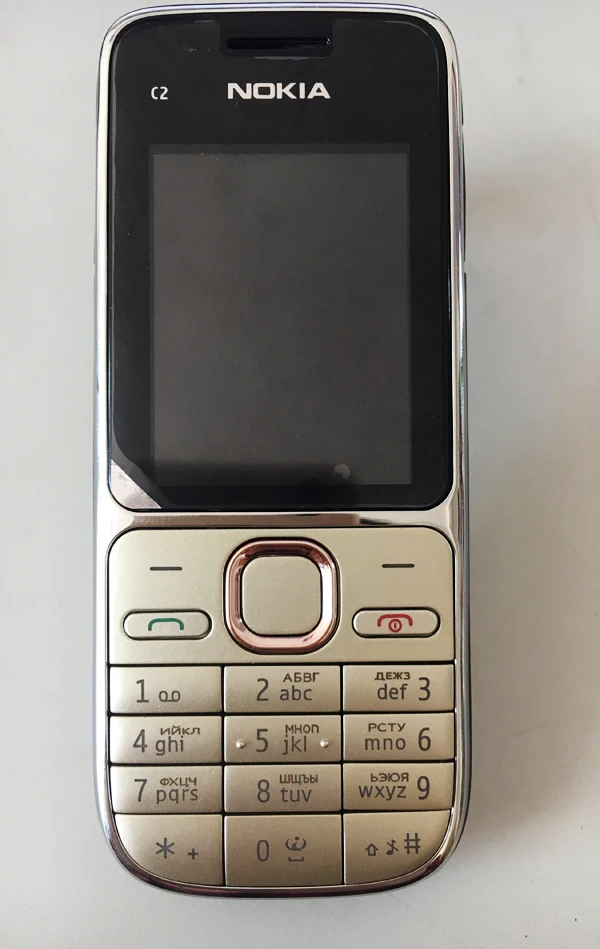 Gold Russian Keybad Nokia C2 C2-01 разблокированный GSM мобильный телефон восстановленные сотовые телефоны - Цвет: Gold Russian Keybad