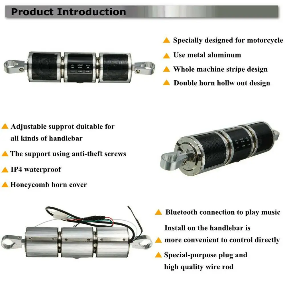 Bluetooth Мотоциклетный mp3 плеер динамик музыка FM радио водонепроницаемое