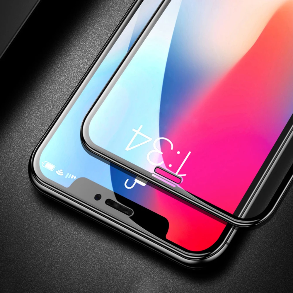 Закаленное стекло для iPhone XR X XS Max 7 6 6s 8 Plus Защитная пленка экрана 5 5C 5S SE полная