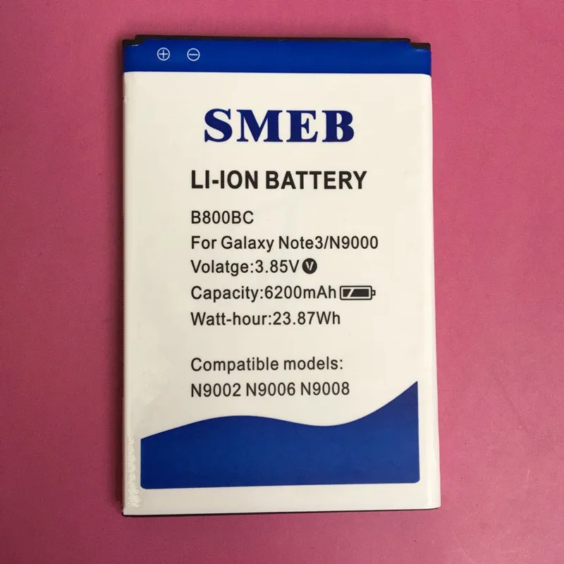 Smeb 6200 мАч B800BC B800BE высокое Ёмкость для Samsung Примечание 3 Батарея N9005 N900 N9002 N9008 N9000 B800BU