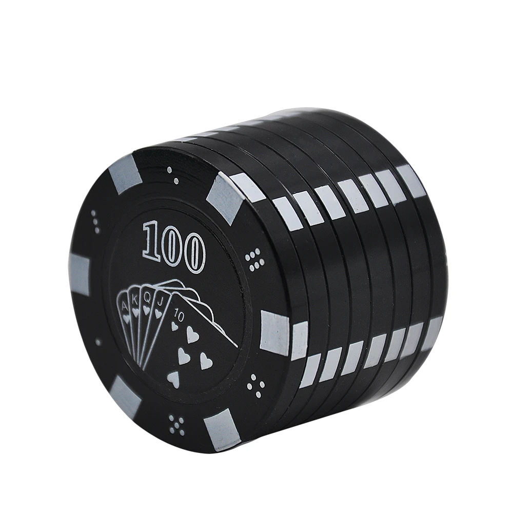 

Poker Chip Herb Grinder 42 MM 3 Layers Zinc Alloy Metal Spice Grinder Tobacco Crusher Black/Red/Green