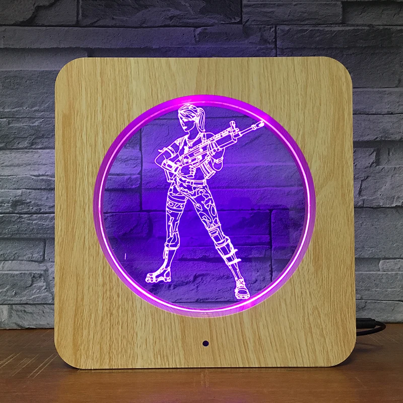 

Default Girl Game 3D LED Plastic Night Light DIY Customized Lamp Table Lamp Kids Colors Gift Home Decor DropShipping 1712