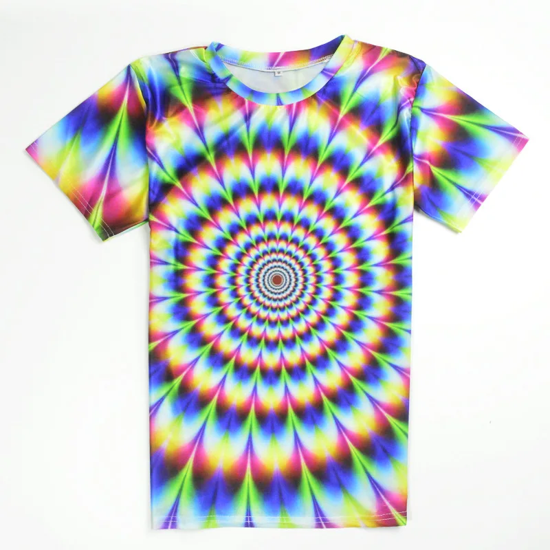 2017 Повседневная калейдоскоп хип-хоп Мужская концертная футболка с круглым