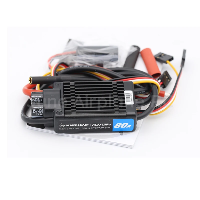 Hobbywing FlyFun V5 80A бесщеточный ESC 3 6S Lipo для радиоуправляемого самолета|Детали и