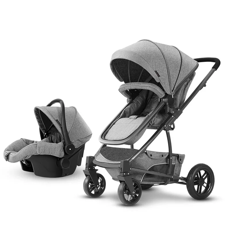 Детская коляска 3 в 1 переносная комфортная складная с высоким обзором|pushchair in