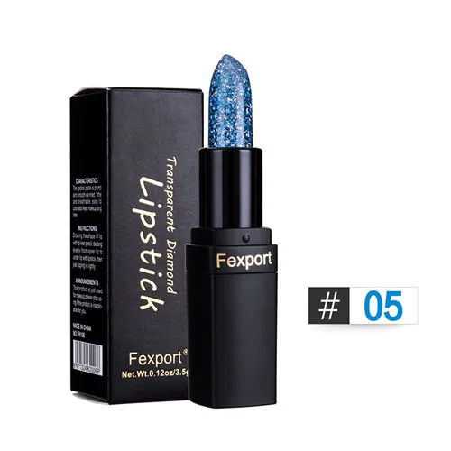 Fexport, F6106, волшебные блестящие губные помады, кристально-желе, меняющий температуру, бальзам для губ с блестками, губная помада, блеск для губ - Цвет: Fexport F6106 05