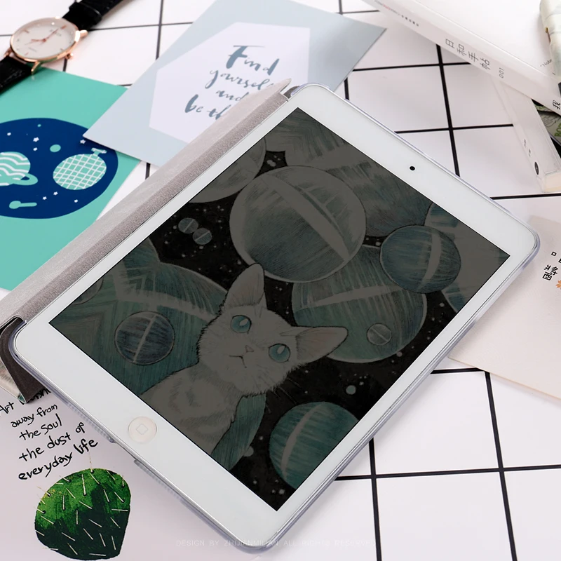 Литературный Cat Чехол-книжка на магнитной застежке Чехол для iPad Pro 9,7 11 Air 10,5 12,9 10,2 Mini2 на возраст 3, 4, 5, планшет чехол для нового iPad 9,7