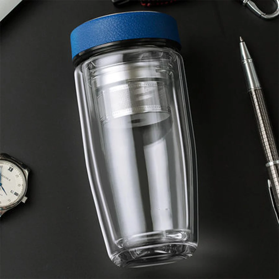 Офисная портативная Двухстенная бутылка для питьевой воды стеклянный фильтр Copo