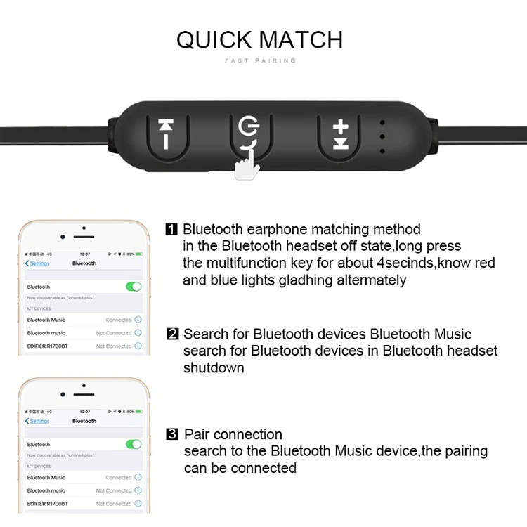 Магнитные беспроводные наушники Bluetooth V4.2 для iPad iPhone Samsung Huawei Xiaomi LG HTC других