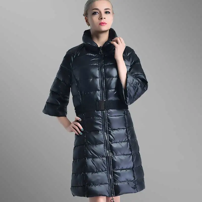 Loose 5-point Sleeve Plus size Winter Down Cotton Jacket Coat Women 2018 New Fashion High Collar Long Cotton Jacket Parka WZ766