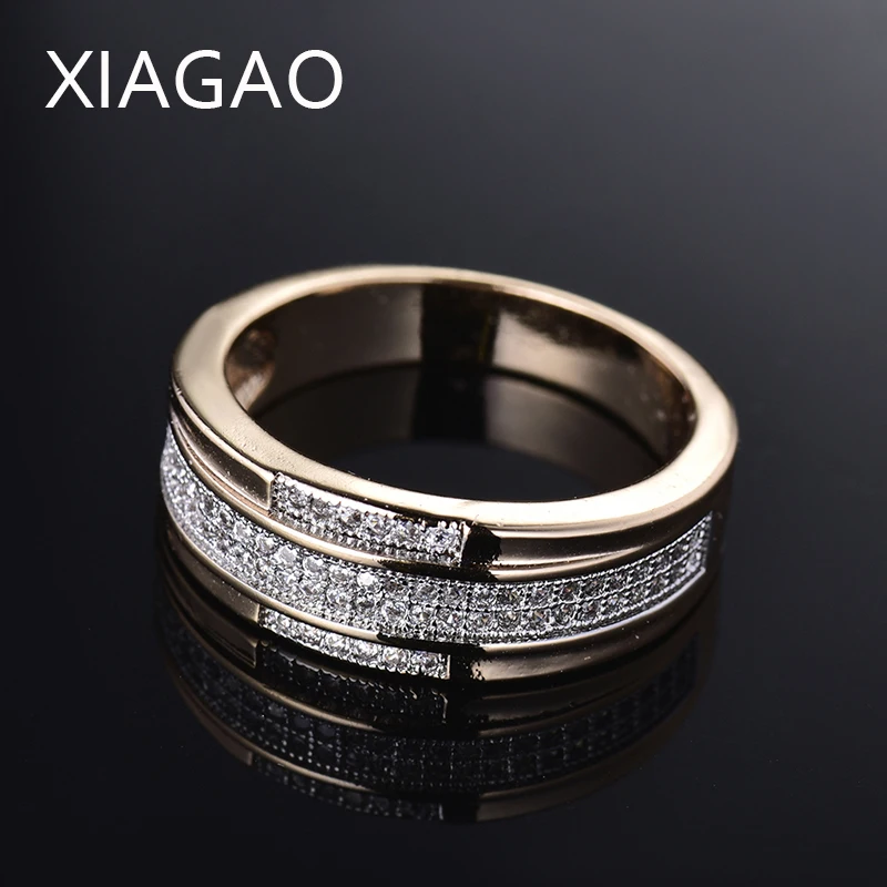 Женские кольца на палец XIAGAO простой дизайн золотистого цвета с кубическим