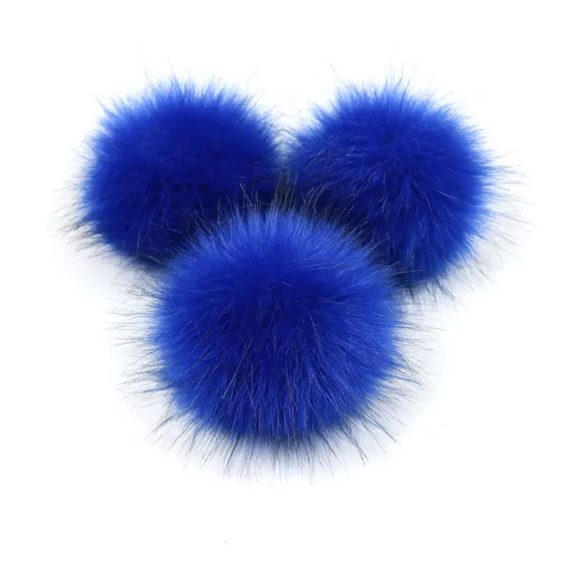 Royal Blue 1 шт. помпон из искусственного лисьего меха 12 см самодельный помпон из искусственного меха ручной работы для брелоков, шапок, сумок, подвесных аксессуаров - Цвет: Royal Blue