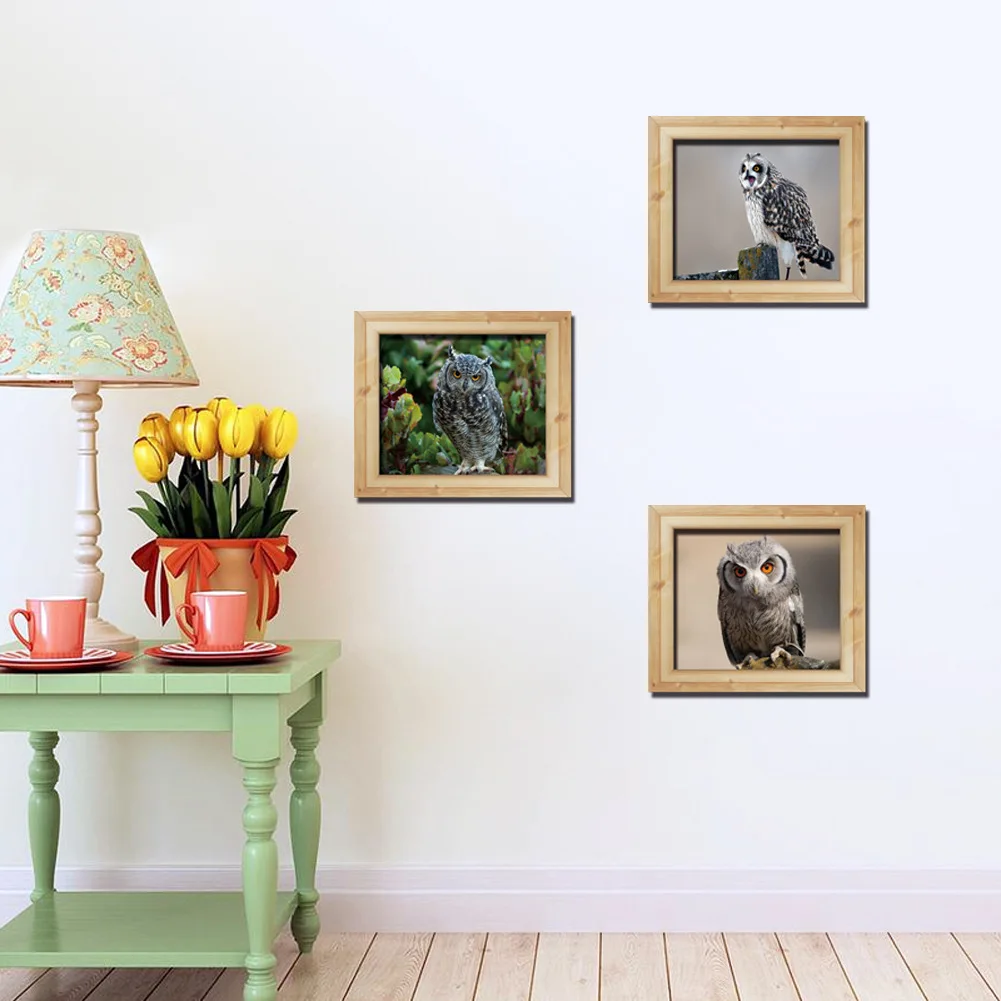 Stereoscopic 3D Sticker False Frame Owl Animal PVC Decoration Wall Creative Art Vinyl Home Decor Living Room Mural | Дом и сад