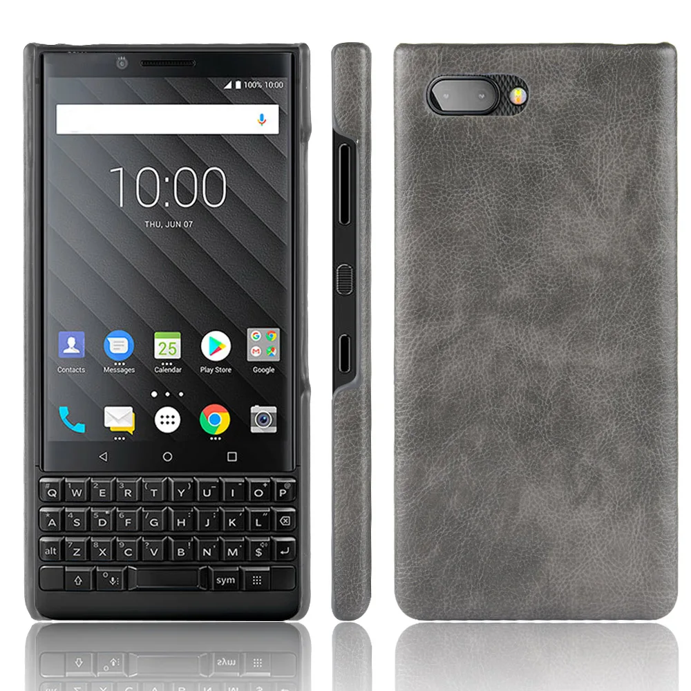 Роскошный деловой кожаный чехол KeyTwo в стиле ретро из кожи личи для BlackBerry Key Two Cover 2