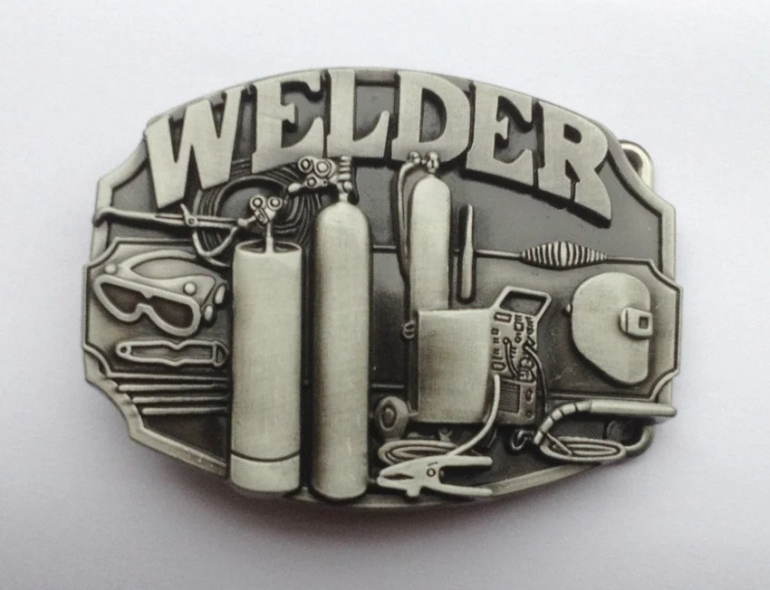 

Welder Belt Buckle With Pewter finish Slver JF-BY116 Free shipping