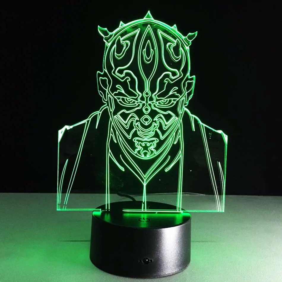 7 цветный подарок Звездные войны рыцарь джедая 3D Визуальный светодиодный Ночной