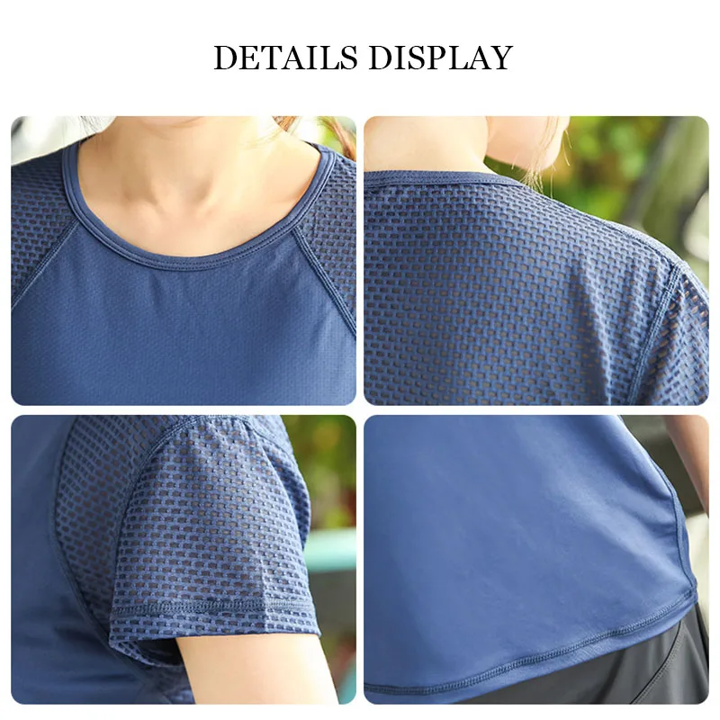 Women Plus Size Fitness Shirts Workout Mesh Sports T Shirt Quick Dry Running Gym Breathable Yoga Tops L-XXXXL | Спорт и развлечения