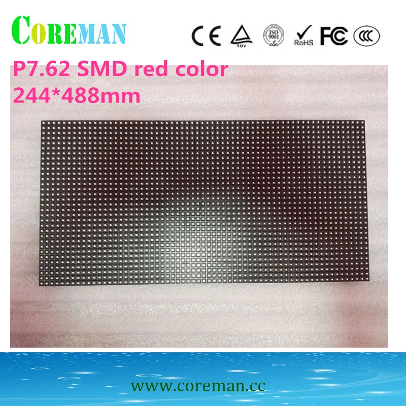 P7.62 smd красный цветной светодиодный модуль 244*488 мм f5 точечная матрица цвет