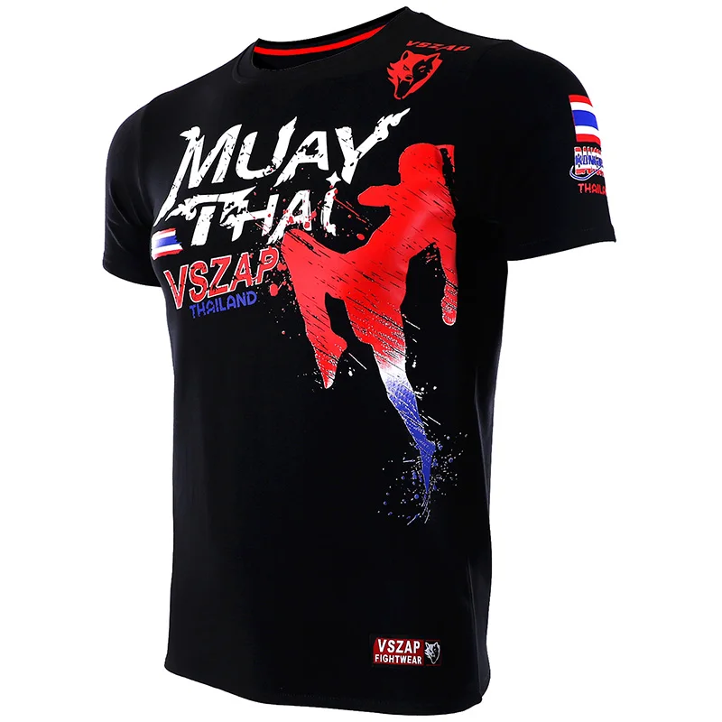 Новая футболка VSZAP для бокса и MMA тренажерного зала боевые искусства фитнеса Муай