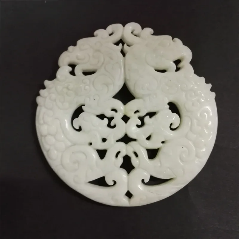 Charms Traditional Asia Ancient Vintage Sculpture Carving Art Pattern White Semi Precious Stone Pendant For Necklace DIY Jewelry | Украшения