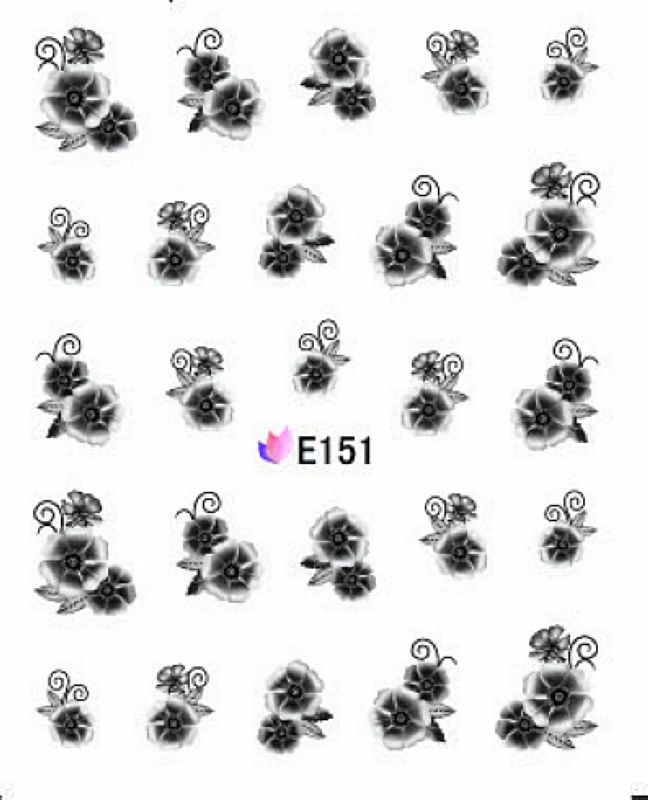 11 шт./лот самоклеющиеся 3D наклейки для ногтей с имитацией цветами черные MARI-GOLD
